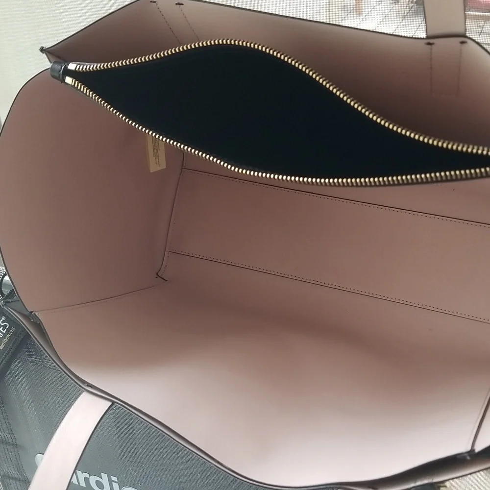 kate spade Large Nelle Putnam Drive Black Leather Tote Bag Light Gold Hardware